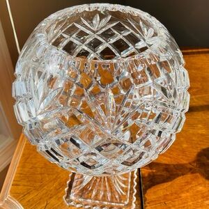 Elegant Crystal Cut Glass Vase/Candle Holder or Tea Light #1